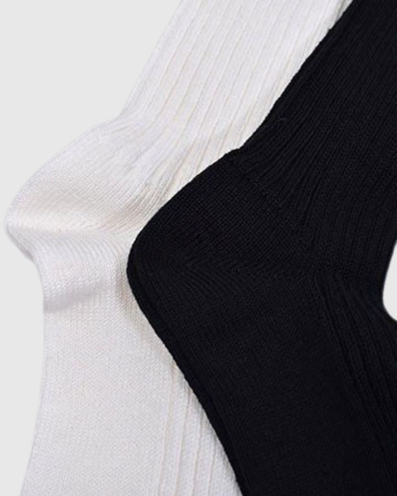 L019 Linen Color Rib Socks