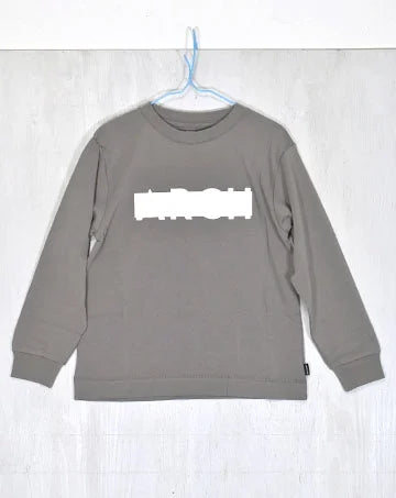 【sale】CLEAR COTTON SHADOW ARCH L/S TEE Gray　140cm