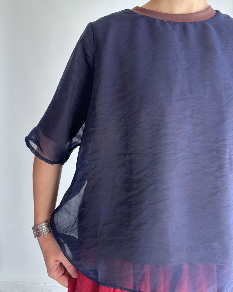 シアーレイヤードトップス 'SAN' Navy