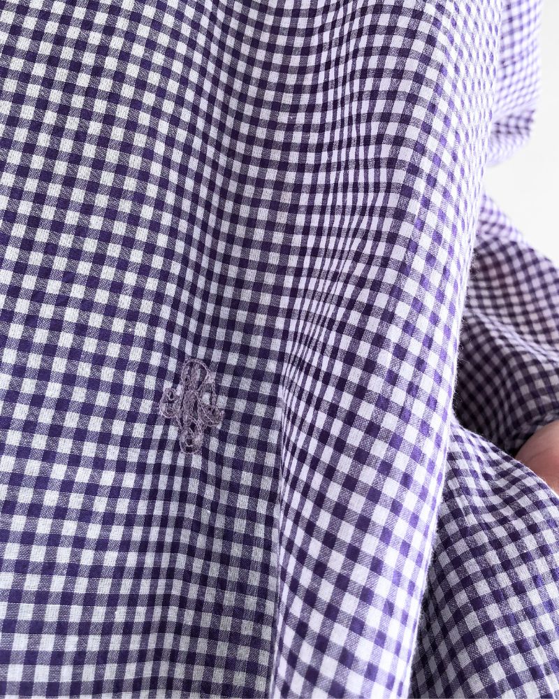 DROP SHOULDER SMOCK DRESS OffWhite/Purple