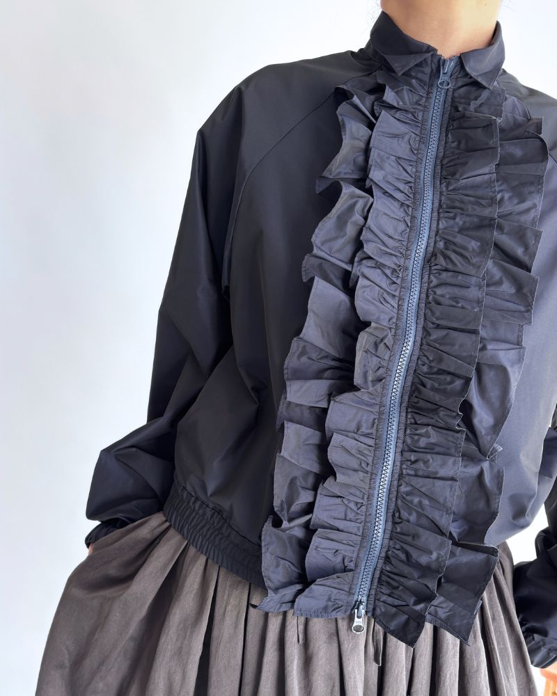 フロントフリル ZIPUP ジャンパー Navy