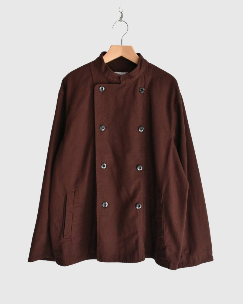 STAND COLLAR DOUBLE BREAST JACKET Burgundy