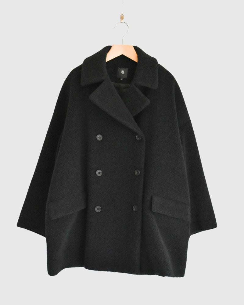 DOUBLE OVER COAT Black