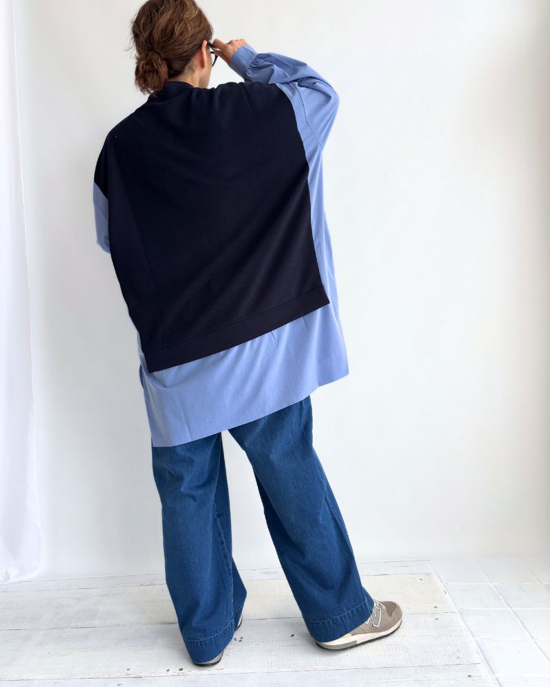 ニットコンビトップス 'JOHA' Navy