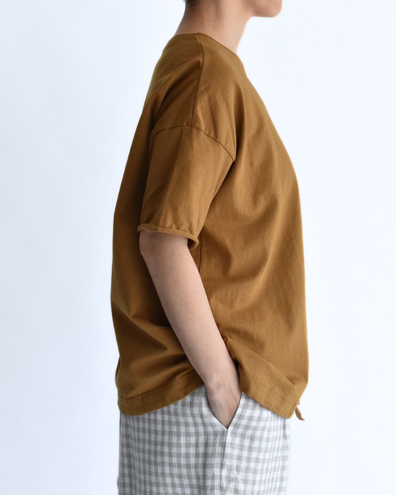 ハーフスリーブ ドロストTシャツ DarkCamel