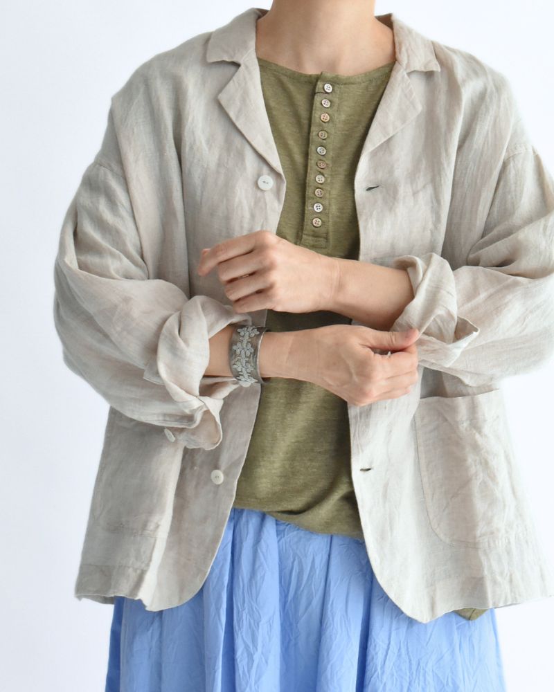 リネン2Wayヘンリープルオーバー Khaki