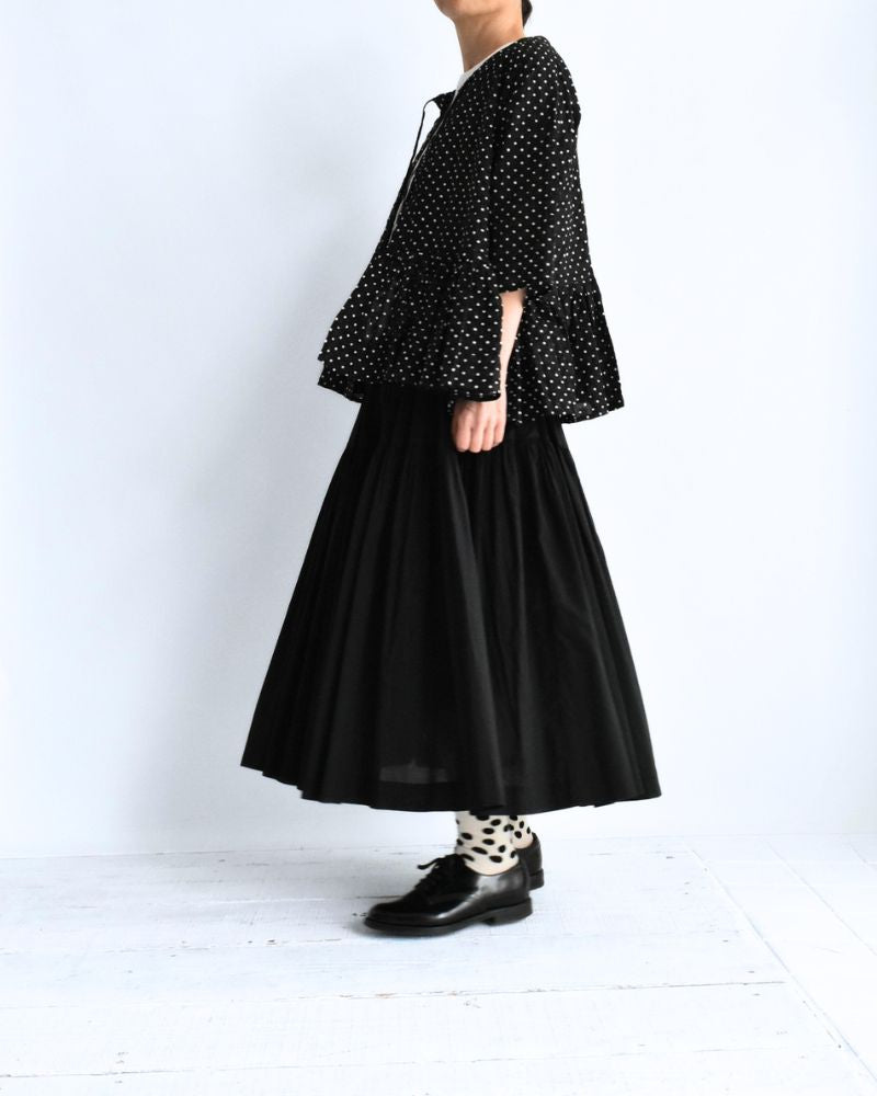 リップルドット カシュクールブラウス Black/White
