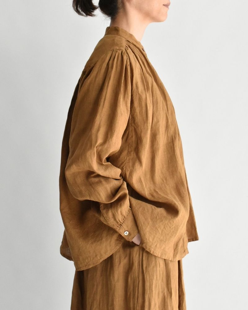フレンチリネン シャツ Camel