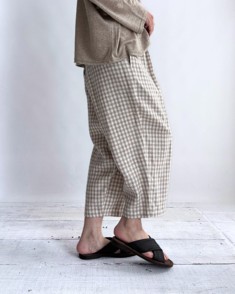 エッグパンツ（LINEN） Gingham