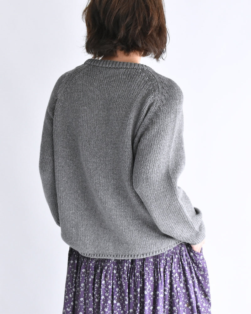 ラグランプルオーバーニット Gray