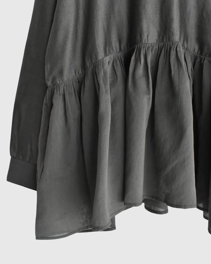 RAHASTHAN TUCK GATHERED PULLOVER Gray