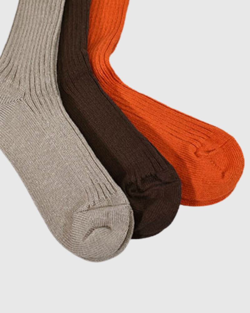 L019 Linen Color Rib Socks