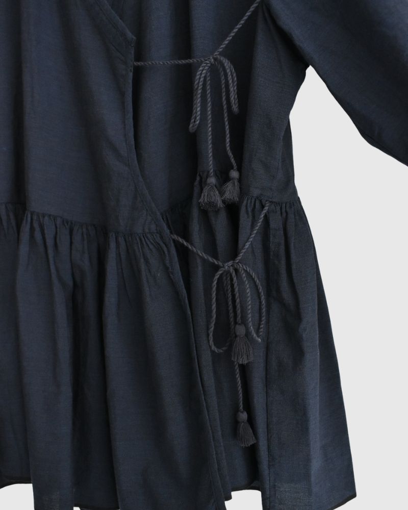 HANDWOVEN COTTON HAKEME CACHE COEUR DarkNavy