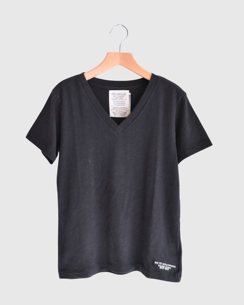 【sale】天竺VネックTシャツ Black