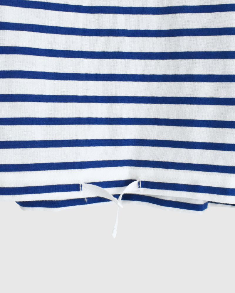 ドローストリング フーディプルオーバー Blue/White