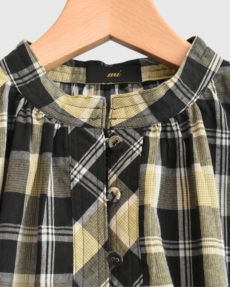 チェックヘンリーシャツ Black/YellowCheck