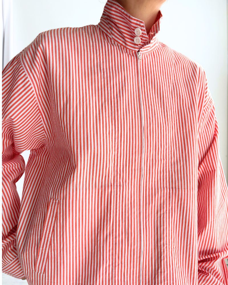 POPLIN STRIPE DRIZZLER JACKET OrangeStripe