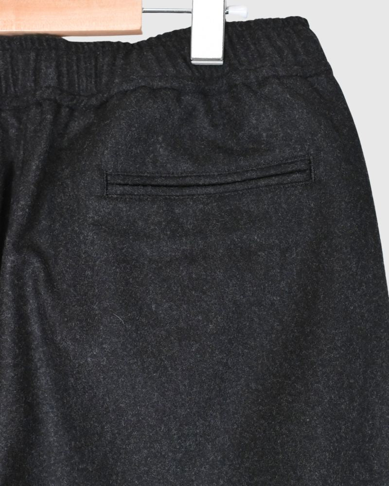 WOOL FLANNEL EASY WIDE PANTS Charcoal