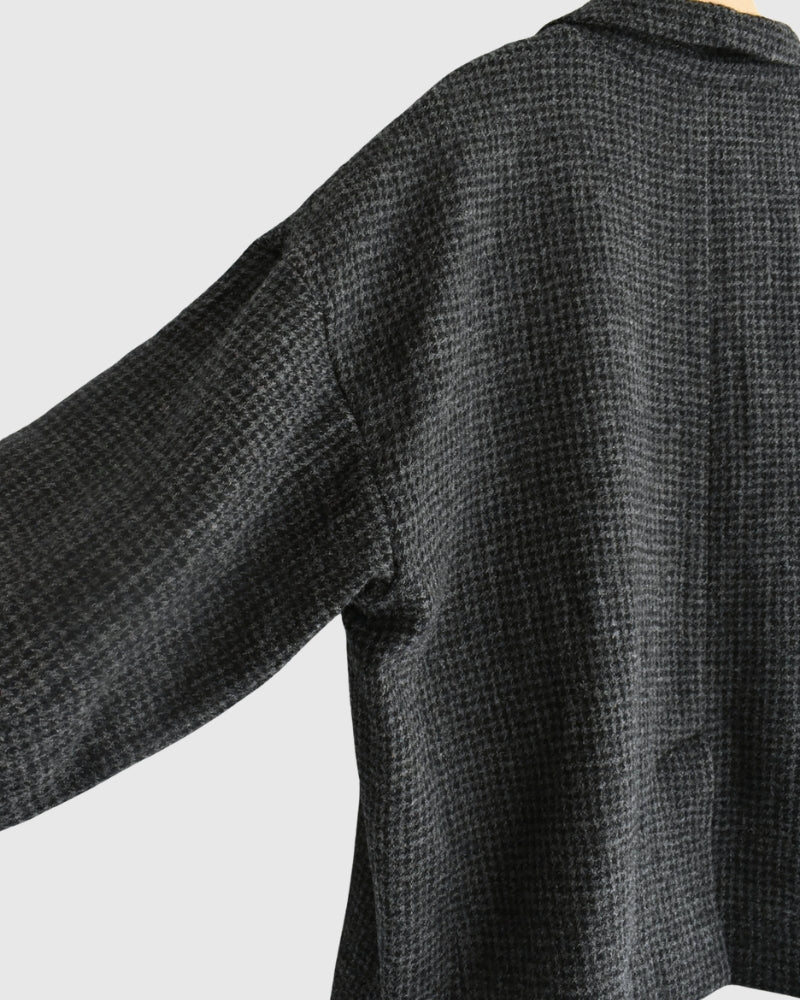 ウールガーゼ ハウンドトゥース ジャケット Charcoal