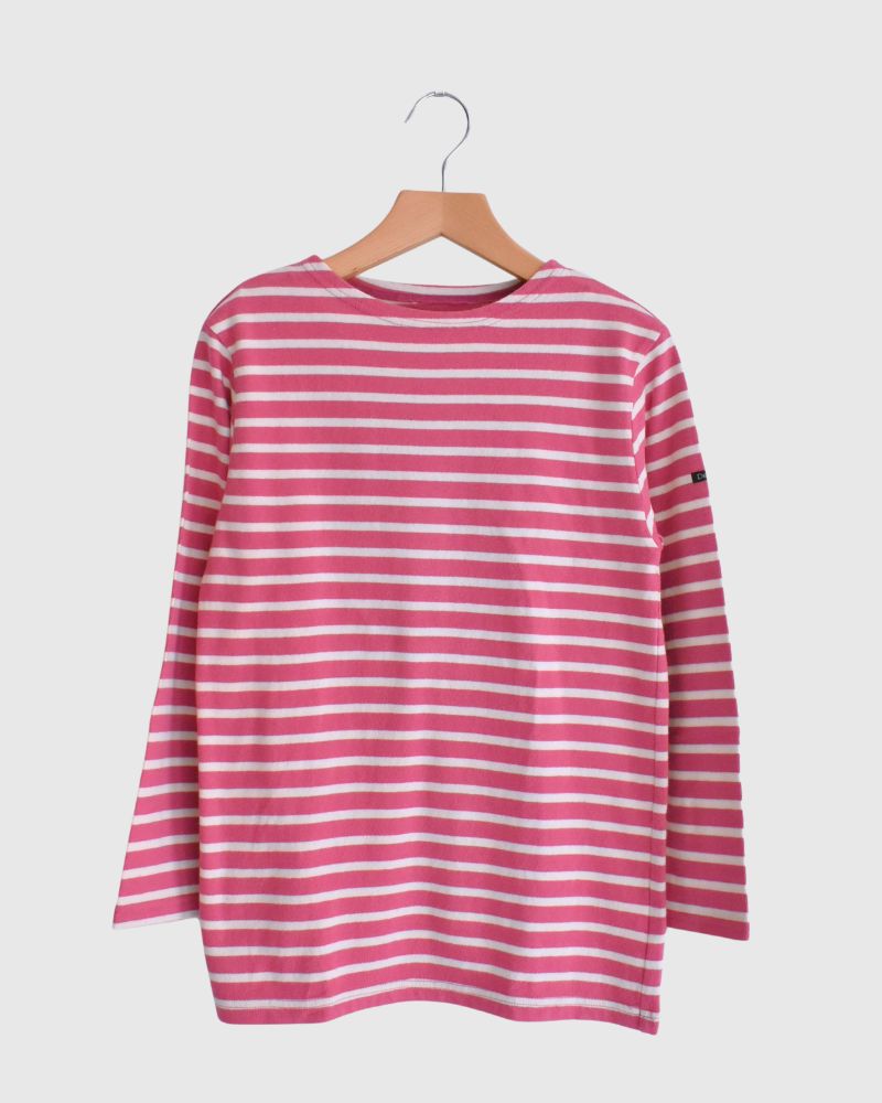 【sale】ボーダテンジクボートネックTEE Pink　01