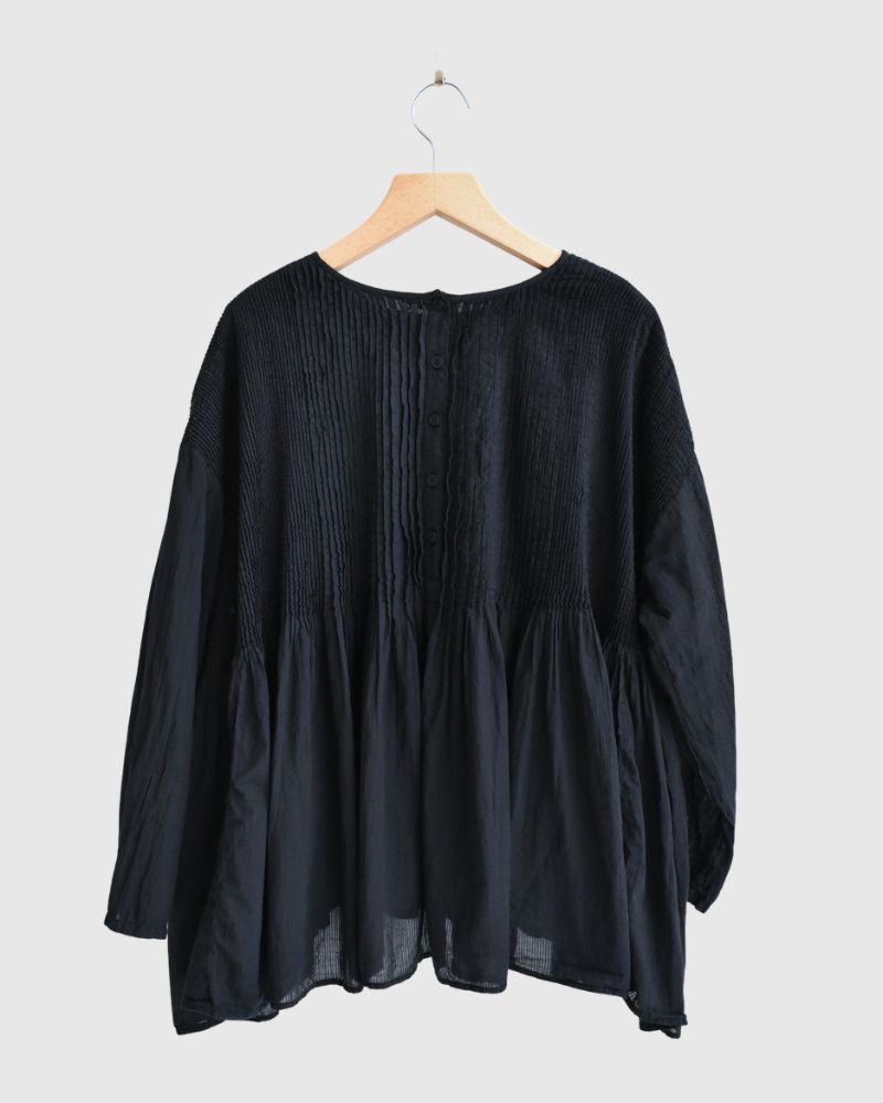 CREW-NECK 3/4 SL SHIRT WITH MINI PINTUCK Marine