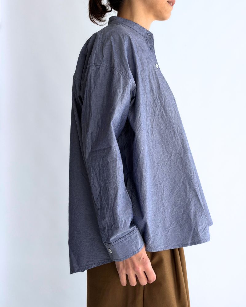 バンドカラービックシャツ Navy