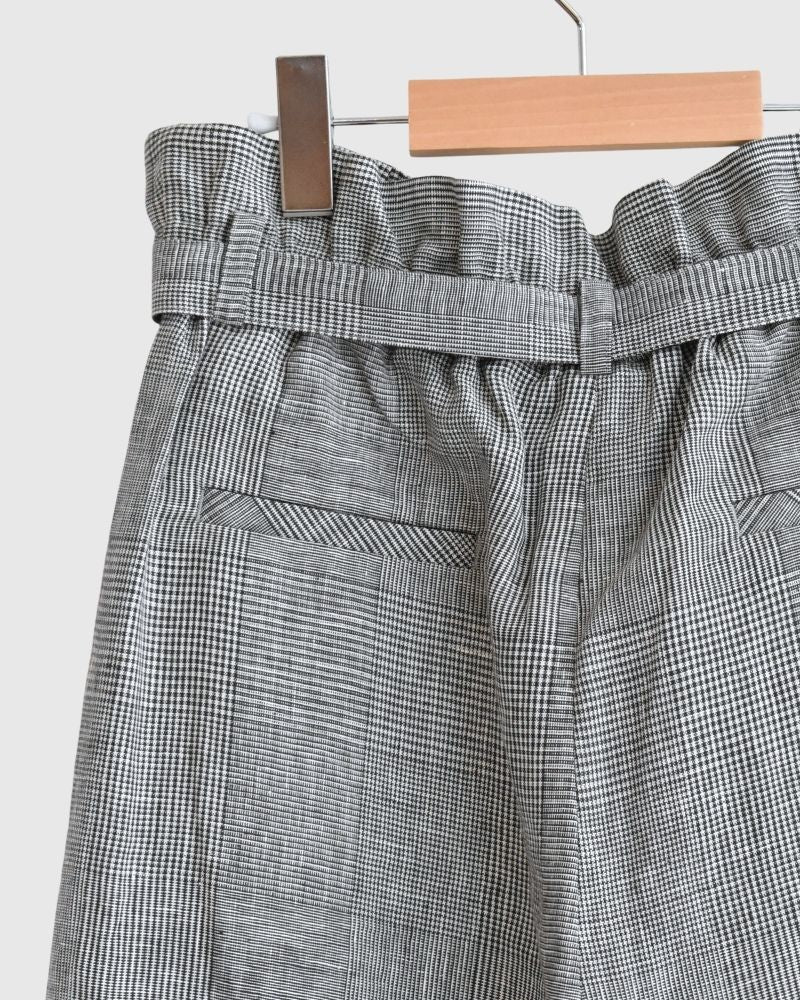 【sale】DREAMING グレンチェック リネンショートパンツ Gray