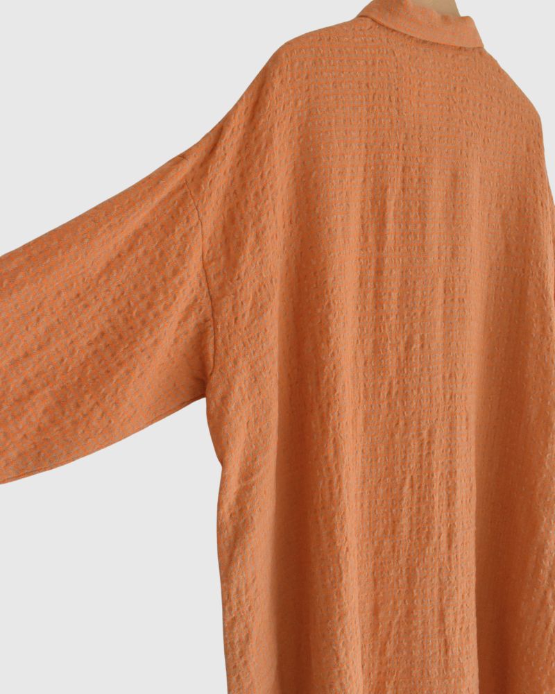 ウールコットン ギンガムドレス Orange/Mocha