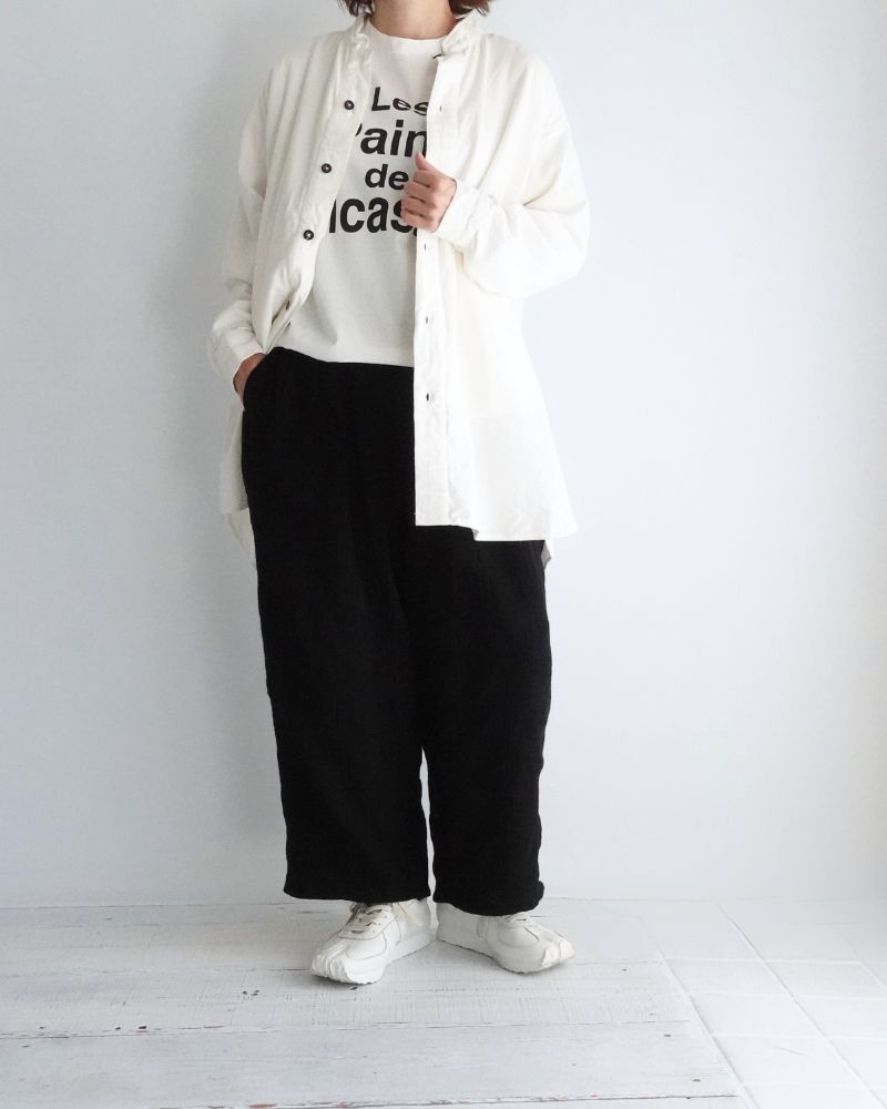 STAND COLLAR SHIRT White