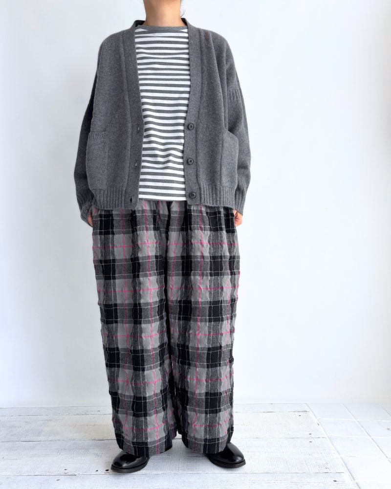 コットンウール チェックパンツ Gray
