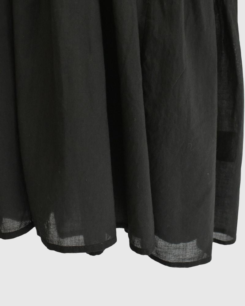 CREW-NECK PULLOVER HALF/SLEEVE SHIRT WITH MINI PINTUCK Black
