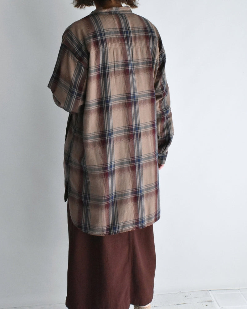 STAND COLLAR SHIRT Mocha
