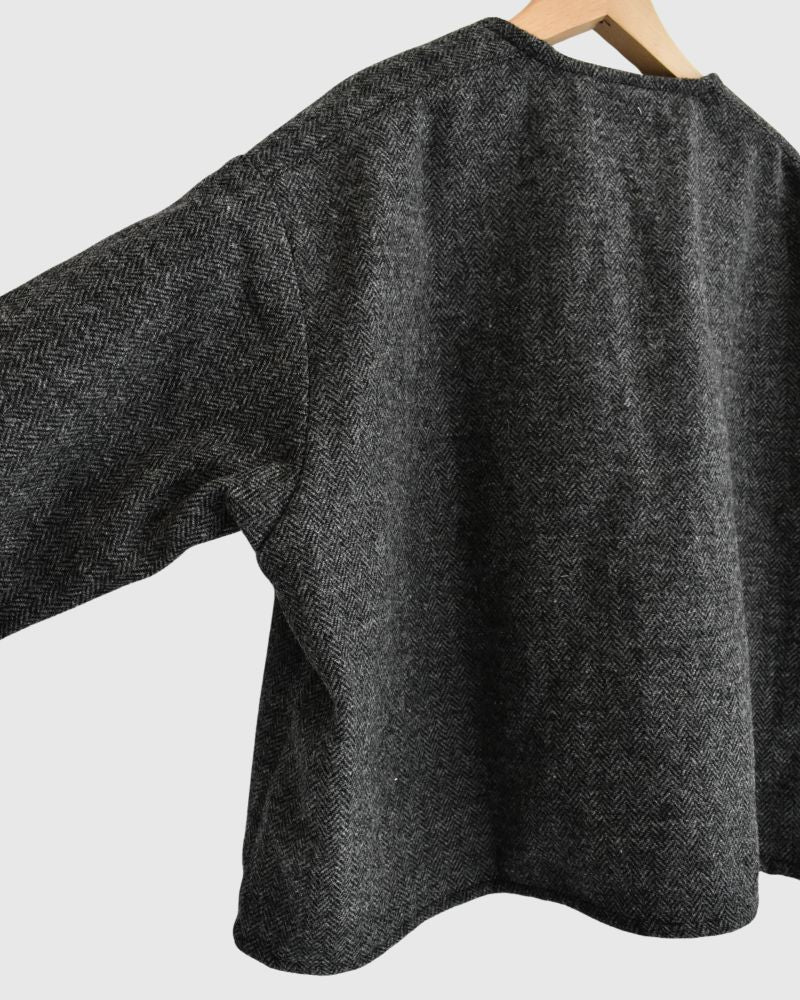 ツイードクワイエットフリルブラウス Black