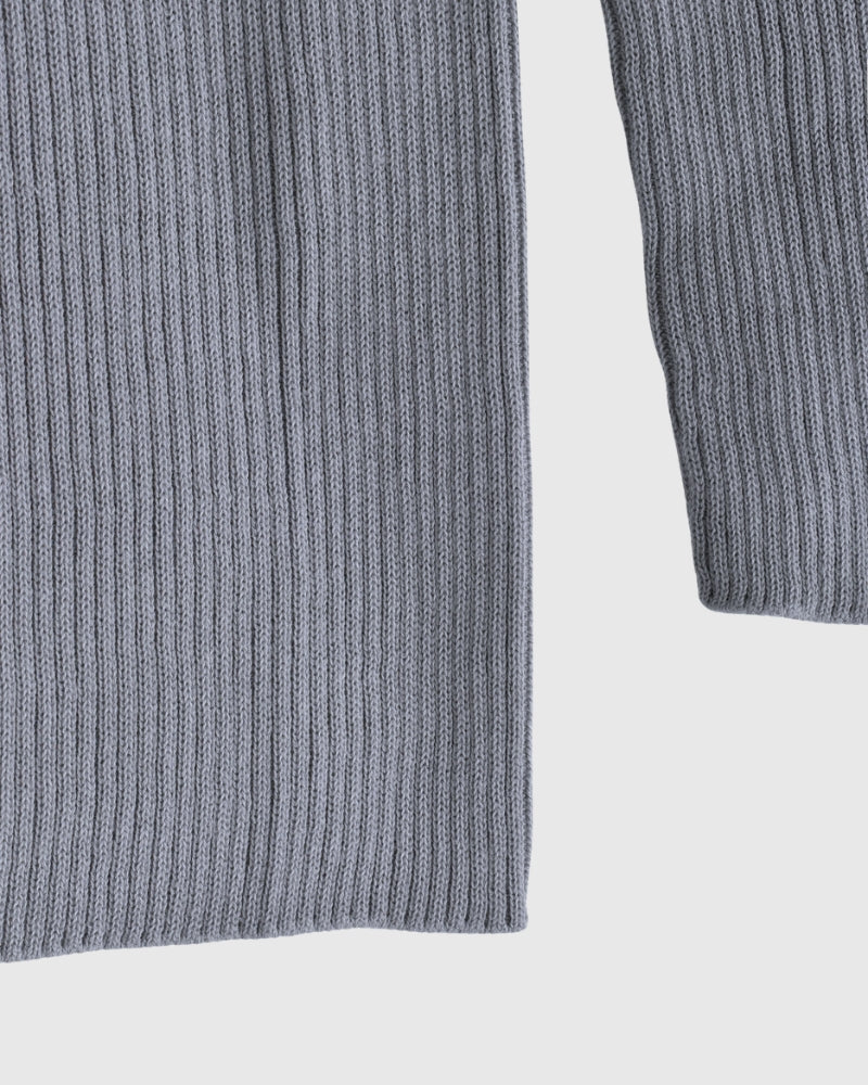 JAPAN WHOLEGARMENT リブニットプルオーバー LightGray