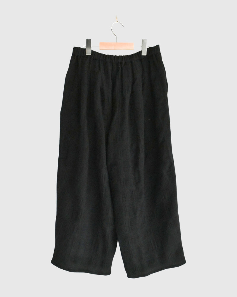 ウールチェックパンツ Black
