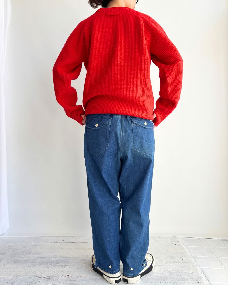 ブリーチデニム 2WAY裾イージーパンツ LightBlue