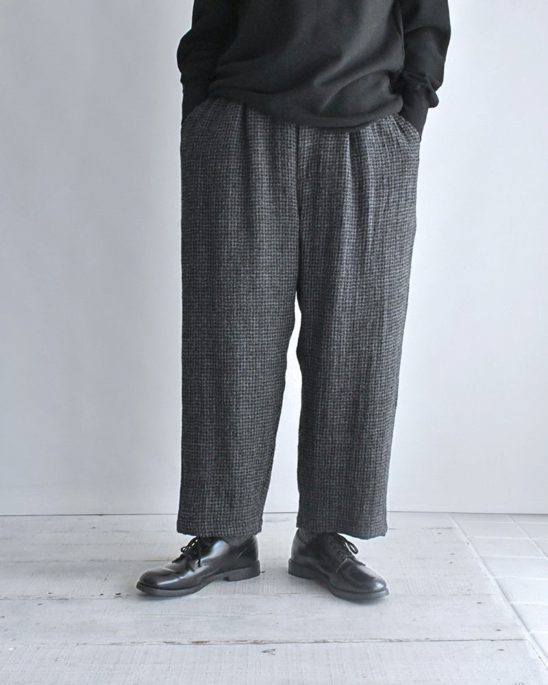 ウールガーゼ ハウンドトゥース パンツ Charcoal