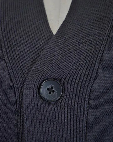 【sale】COTTON KNIT V/N CARDIGAN Navy　1