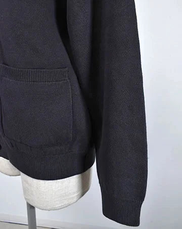 【sale】COTTON KNIT V/N CARDIGAN Navy　1