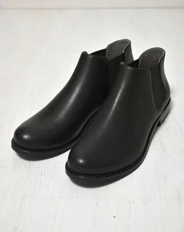 サイドゴアショートブーツ Black　38(24.0cm)