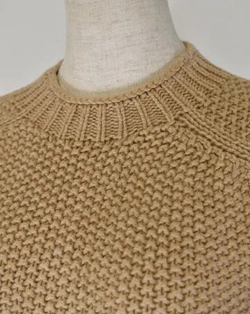 6ply seed stitch crew knit