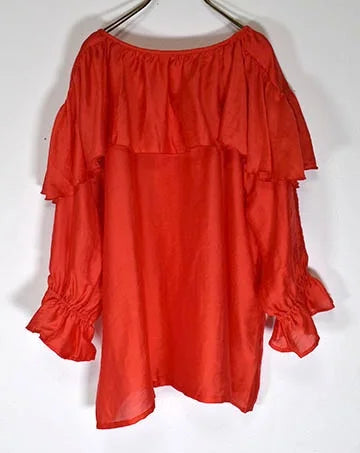 【sale】Frill Blouse Red　M