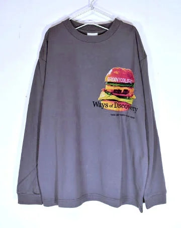 【sale】天竺 DONUT HAMBURGER 長袖Tシャツ Charcoal　150,160cm