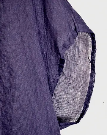 【sale】バックボタンブラウス PurpleNavy