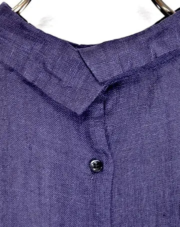 【sale】バックボタンブラウス PurpleNavy