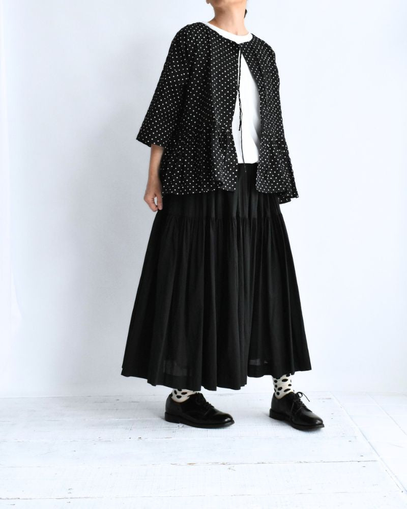 リップルドット カシュクールブラウス Black/White