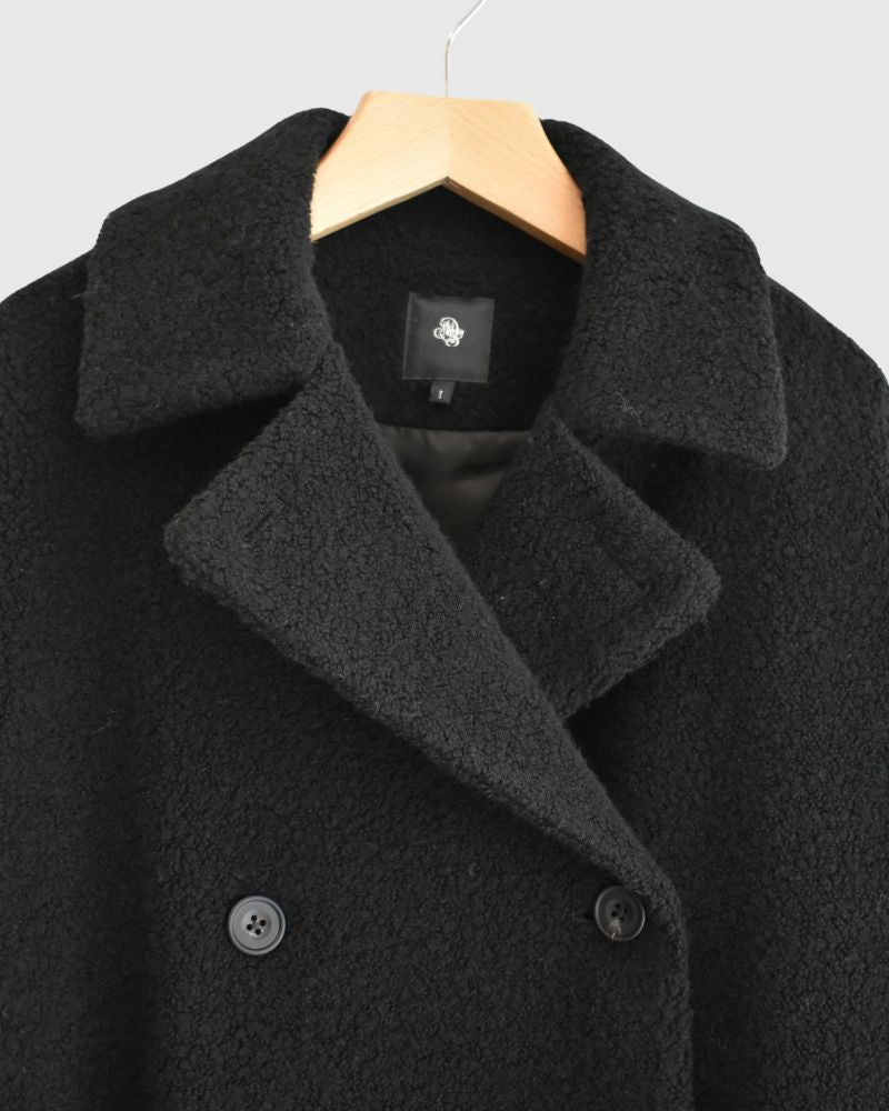 DOUBLE OVER COAT Black