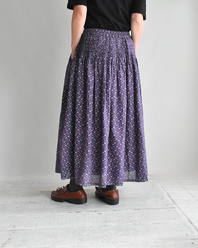 RAJASTHAN TUCK GATHERED SKIRT WITH LINING Purple