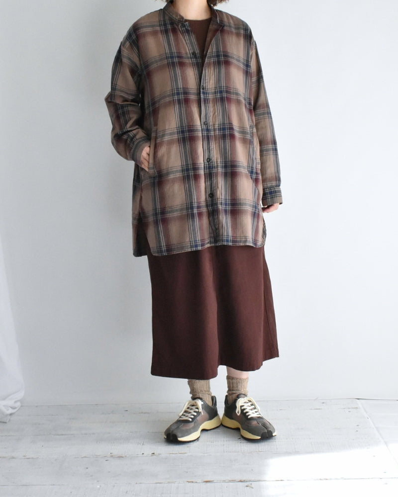 STAND COLLAR SHIRT Mocha
