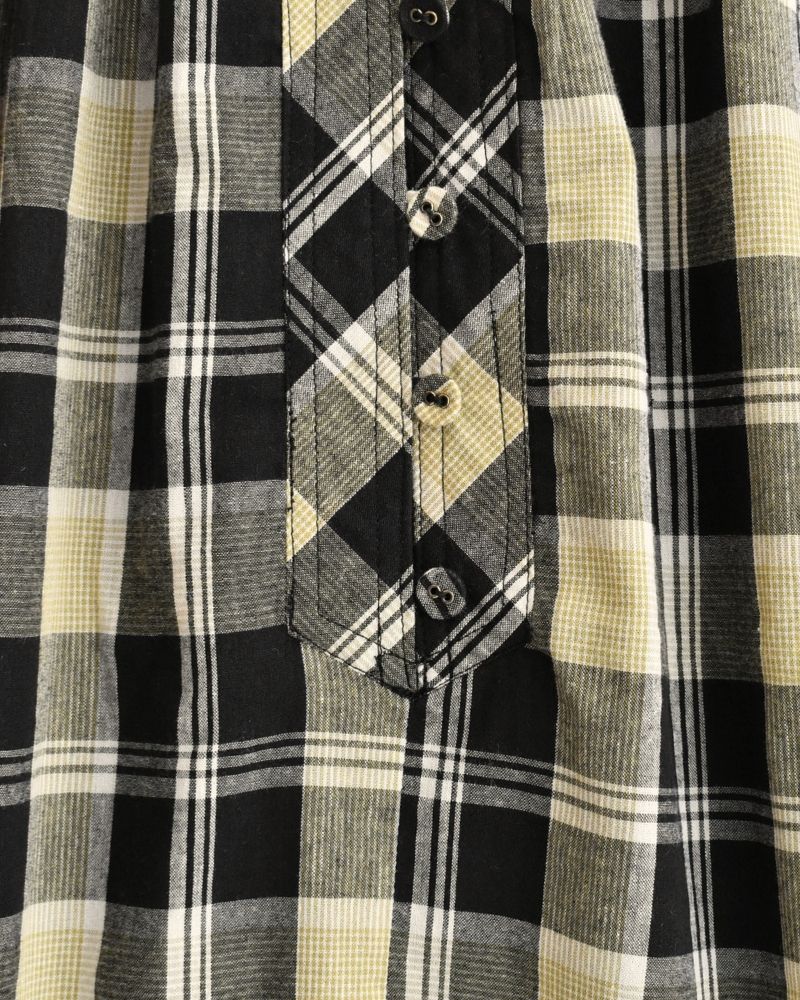 チェックヘンリーシャツ Black/YellowCheck